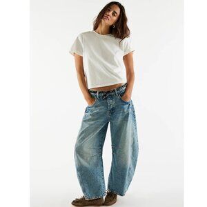 We The Free Good Luck Mid-Rise Barrel Jeans